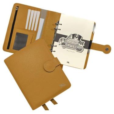 Imagem de Agenda Meu Pet Couro 167-R Personalizada Raffai Couros, Laranja