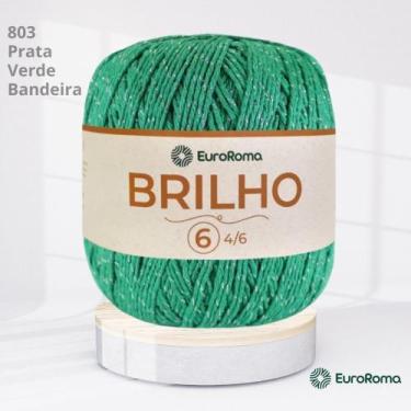Imagem de Barbante EuroRoma Brilho Verde Bandeira com Prata 803 n6 400g