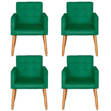 Imagem de Kit 4 Poltronas Decorativa para Sala de Estar Recepção Sala de Espera 
