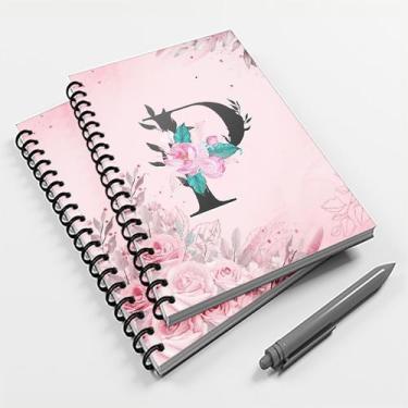 Imagem de Caderno Universitário 96 fls Floral Letra P - Premium