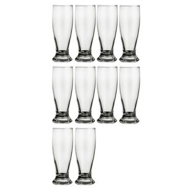 Imagem de 10 Copos Munich Vidro Transparente Cerveja 200ml - NADIR FIGUEIREDO