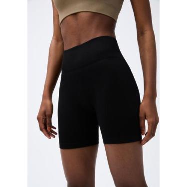 Imagem de Bermuda Esportiva Feminina Biker Sem Costura - Hering Sports, M, Preto