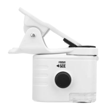Imagem de Microscópio de Bolso Com Clipe para Smartphone, Lente óptica HD, Mini Microscópio Portátil Com Foco Ajustável para Educação Científica, Avaliação de Joias