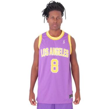 Imagem de Regata Basquete Masculina M10 Performance Los Angeles 8, Roxo, G