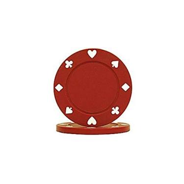 Imagem de Trademark Poker Fichas compostas adequadas (conjunto de 50), 7,2 g, vermelho