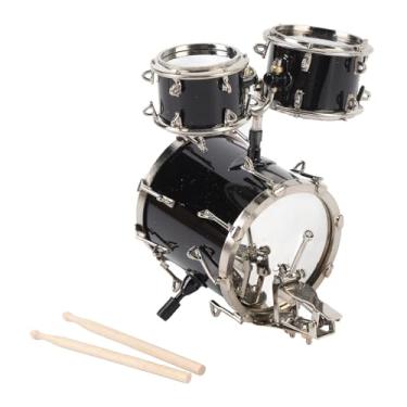 Imagem de Modelo de Instrumento Musical Em Miniatura, Ornamento de Conjunto de Bateria de Réplica de Jazz de Metal, Ornamento de Modelo de Bateria Instrumento Musical Em Miniatura Conjunto
