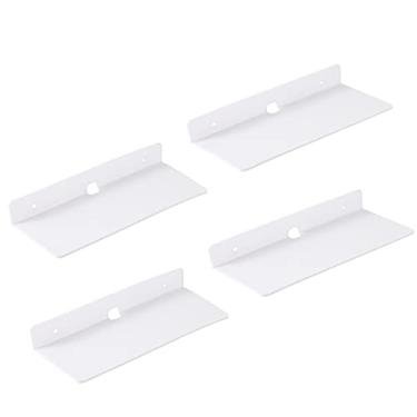 Imagem de IEEK Conjunto de 4 prateleiras flutuantes de acrílico de 23 cm, prateleira pequena para exibição de parede para alto-falantes Bluetooth/câmeras de segurança/Nintendo Switch/figuras de ação, prateleiras de parede sem danos