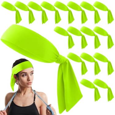Imagem de Hiboom Pacote com 18 faixas de cabelo esportivas para homens e mulheres, faixas de cabelo ninja karatê, faixas elásticas de cabelo para jogar tênis, basquete, futebol, corrida, ciclismo, rúgbi, ioga