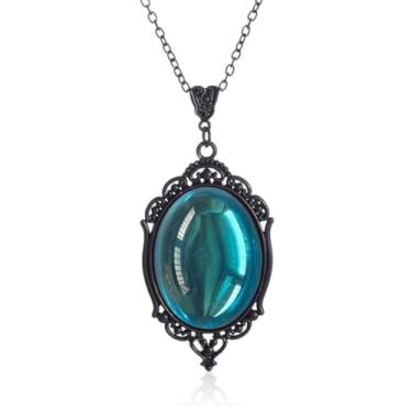 Imagem de ANGLEQUEEN Colares góticos Stardust Camafeu para mulheres, colar vermelho sangue, colar preto, colar roxo, colar gótico, colar de lágrima gótica, roupa de Halloween, joia gótica para mulheres, Zinco,