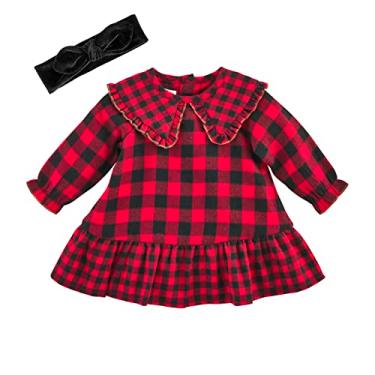 Imagem de Mud Pie Conjunto de vestido para bebês meninas, Buffalo Check, 3-6 Meses