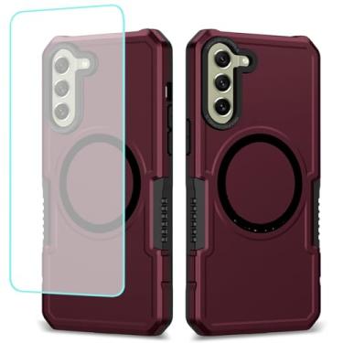 Imagem de Wanyuexes Capa para Galaxy S21 FE 5G, capa para Samsung S21 FE SM-G990U com protetor de tela de vidro temperado, compatível com MagSafe, capa de telefone resistente à prova de choque para Samsung