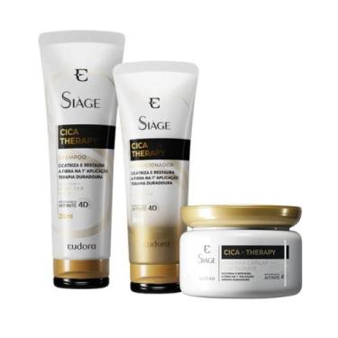 Imagem de Eudora Siàge Cica Therapy Shampoo+Condicionador+Máscara Capilar Tratam