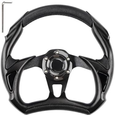 Imagem de MOSNAI Volante de carrinho de golfe Fit Club Car EZGO Yamaha Carrinhos de golfe Cool Racing Style EZGO Volante (Preto)