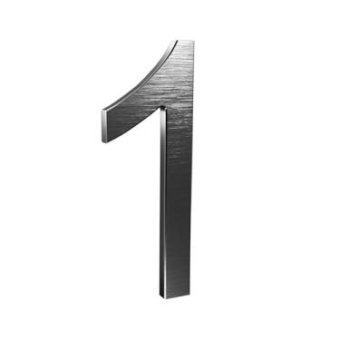 Imagem de Números de casa flutuantes de 20 cm atualizados - números de endereço de alumínio modernos antidesbotamento para casa/caixa de correio/edifício/fácil de instalar/preto/número 1