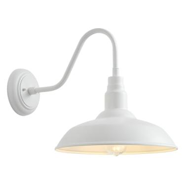 Imagem de GOALPLUS Luminária De Celeiro Com Pescoço De Ganso Para Áreas Externas De 14 Polegadas Para Casa De Fazenda, Luzes De Parede De Pescoço De Ganso Externas Brancas Para Varanda, Iluminação De Arandela