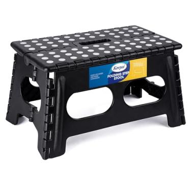 Imagem de Korpai Banquinho Dobrável De 9" Para Adultos E Crianças Banquinho Extra Largo De 15" Suporta Até 300 Libras, Bancos Dobráveis Antiderrapantes Com Alça, Banquinho Dobrável De Plástico Compacto Para B