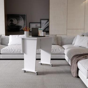 Imagem de Mesa Dobrável com Rodizio Office 73x80 Cm ME4117 Branco - Tecno Mobili