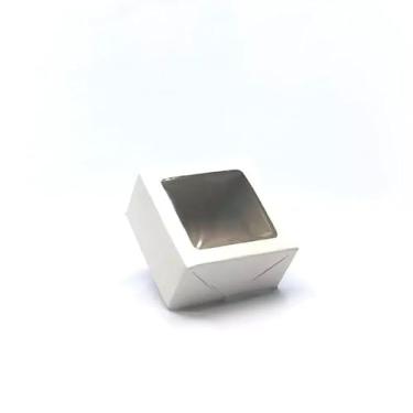 Imagem de 20 Caixas de Papel Cartão ou Kraft Com/Sem Visor- 8x8x4 - Para Presentes, Cosméticos ou Artesanatos (Branca)