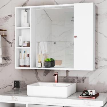 Imagem de Armario Espelheira Banheiro Talia com porta (Branco)