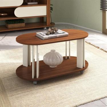 Imagem de Mesa De Centro Mdf Sala De Estar 91 Cm 4619 Cedro Off White Arly