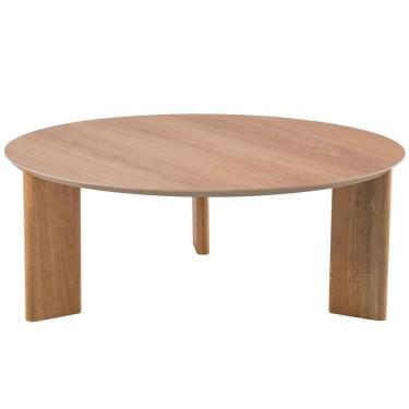 Imagem de Mesa De Centro Redonda Orgânica Chanfrada Artesano 80 Cm (larg) Mdp Hanover (mel) Pés Madeira Maciça