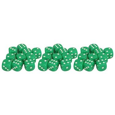 Imagem de Dados de 30pcs Conjunto de dados de 6 lados de canto redondo Dados de jogo portátil de plástico para jogos de tabuleiro Ensino de matemática (Verde)