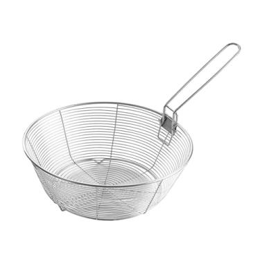 Imagem de DimyFew Cester de cesta redonda de frigoríficos, cesta de batatas fritas e fácil de batatas fritas, frigideira de lasca francesa de malha para camping para, Xl