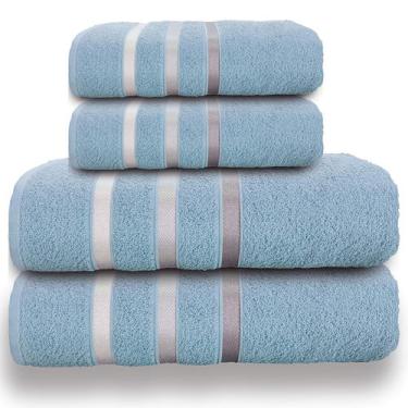 Imagem de Jogo De Toalhas 4 Peças Teka Dry 100% Algodão, Azul