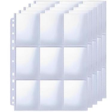 Imagem de 10 Folhas 9 Bolsos Transparente Fichário Cards Magic Pokémon 11 Furos 
