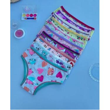 Imagem de Kit 10 Calcinhas Infantil Poliamida Ilara, Multicores, GG