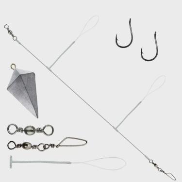 Imagem de Chicote de Pesca Nylon Completo Iscas Naturais e Vivas - para 2 Anzóis 0,50mm