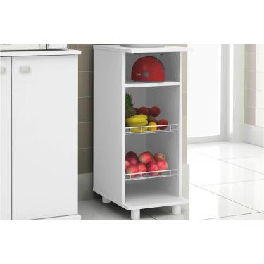 Imagem de Balcão de Cozinha Fruteira BF-3206 c/ 2 Cestos 31cm Branco - Tecno Mobili
