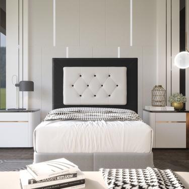 Imagem de Cabeceira Solteiro 0,90m Havana Suede Preto sky mobile