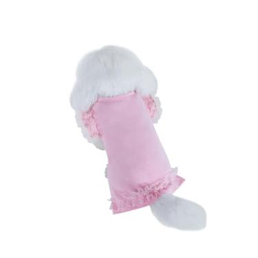 Imagem de INGSIST Roupa de renda rosa para cães, tamanho PP, P, M, G, GG, pequena, média, fêmea, filhote, animal de estimação, aniversário, férias, roupas