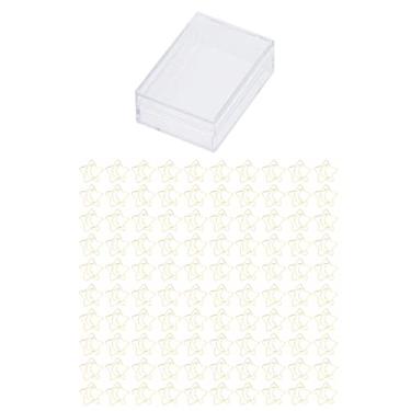 Imagem de Grampos de Ouro, Grampos de Metal de Aço Inoxidável para Evitar Quebras 100 Processo de Galvanoplastia Antiderrapante para Revisão do Registro do Aluno (Estrela da Lua)