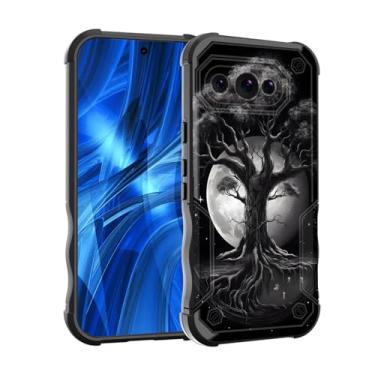 Imagem de EFGWSDER Capa para Pixel 9a, [camada dupla] [proteção contra quedas de grau militar de 3,5 m] Capa resistente à prova de choque para Google Pixel 9a de 6,3 polegadas 2025, árvore da vida lua