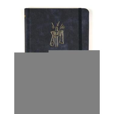 Imagem de Bíblia Sagrada Slim Nvi, Luxo, Tecido Azul Marinho Sobre Capa Dura, Com Elástico