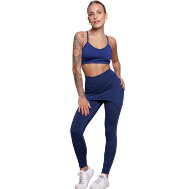 Imagem de Conjunto Fitness Feminino Vekyo – Top Alça Fina + Calça Saia para Academia e Treino-Feminino