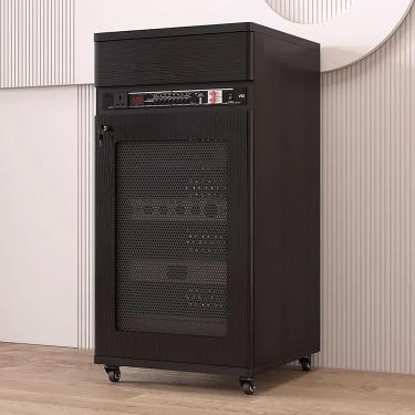 Imagem de Suporte De Áudio Ajustável Hifi Com Prateleiras & Gavetas, Suporte De Mídia Móvel Av Torre Pode Dissipação Rápida De Calor, Organizador De Componentes De Vídeo De Estúdio, Black, M