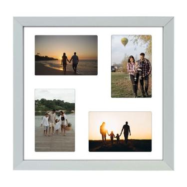 Imagem de Quadro Multifotos 8 Fotos de 10x15 Paspatur Branco 30x30 - SHD Soleil 