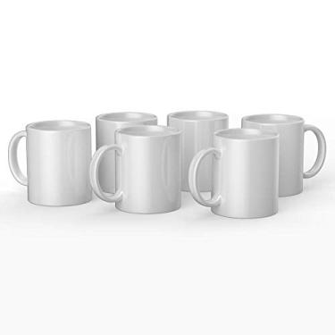Imagem de Cricut Caneca chanfrada, revestida de cerâmica, pode ir à lava-louças e ao micro-ondas para decorar, prensa de caneca e tinta infusível, sublimação de 355 ml, ideal para artesanato e impressão, 6 unidades, branco