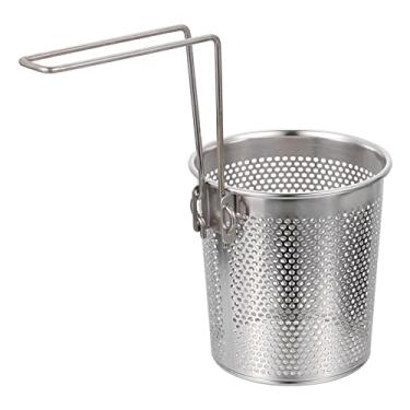 Imagem de Cesta de ferver acessórios para carro cesta de massa de malha de aço inoxidável coador de aranha com cabo de madeira bom para ferver alimentos espaguete macarrão ferramenta de filtragem de cozinha