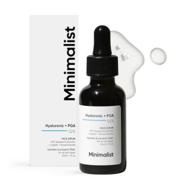 Imagem de Minimalist 2% ácido hialurônico + sérum PGA para hidratação intensa, pele brilhante e linhas finas | Sérum facial hidratante diário para mulheres e homens com pele seca, normal e oleosa (30 ml)