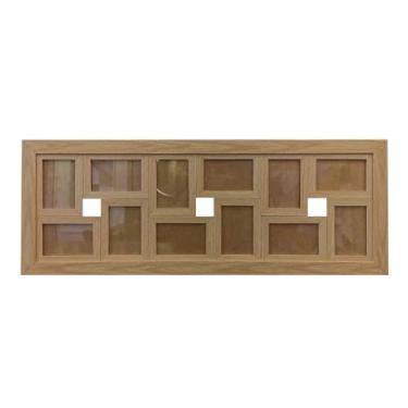 Imagem de Quadro Painel Multifotos Carvalho 12 fotos Com Vidro 10x15 cm