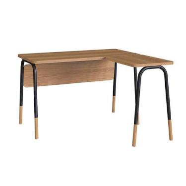 Imagem de Escrivaninha em L Flexus Hanover e Preta 120 cm - Modern