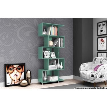 Imagem de Estante Livreiro Casal Esm209 C- 5 Nichos Oliva - Movelbento