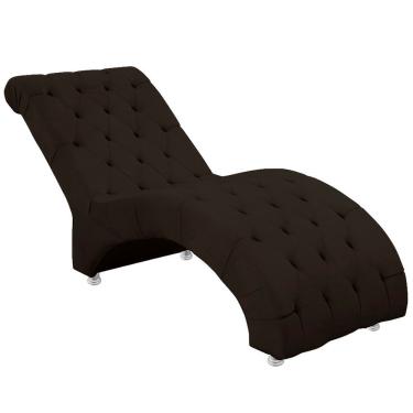 Imagem de Espreguiçadeira Recamier Divã Para Sala E Clínica Veludo Cor Marrom