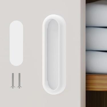 Imagem de YogePote Puxadores de gaveta autoadesivos de 10 cm, puxadores de porta de liga de alumínio autoadesivos para portas de celeiro/chuveiro de vidro/varanda, armários de cozinha, guarda-roupas, janelas