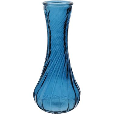 Imagem de Vaso Decorativo Enfeite Casa Garrafa Home&co Vidro 15x7x7cm Azul