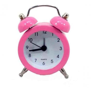Imagem de Mini Relógio Despertador Md Rosa 7,5 C M Altura